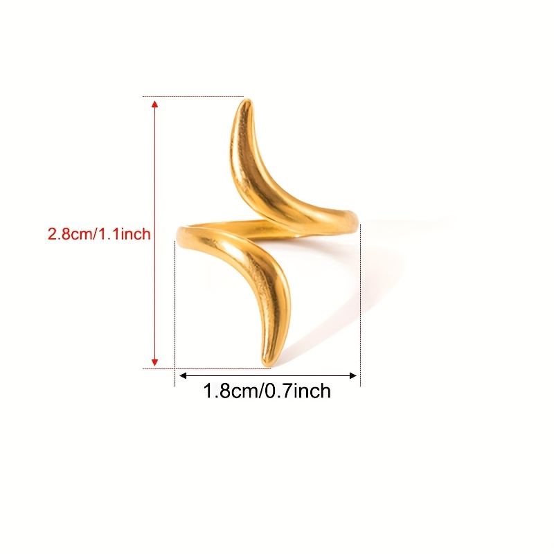 Titanium Steel Geometric Twist Ring for Women